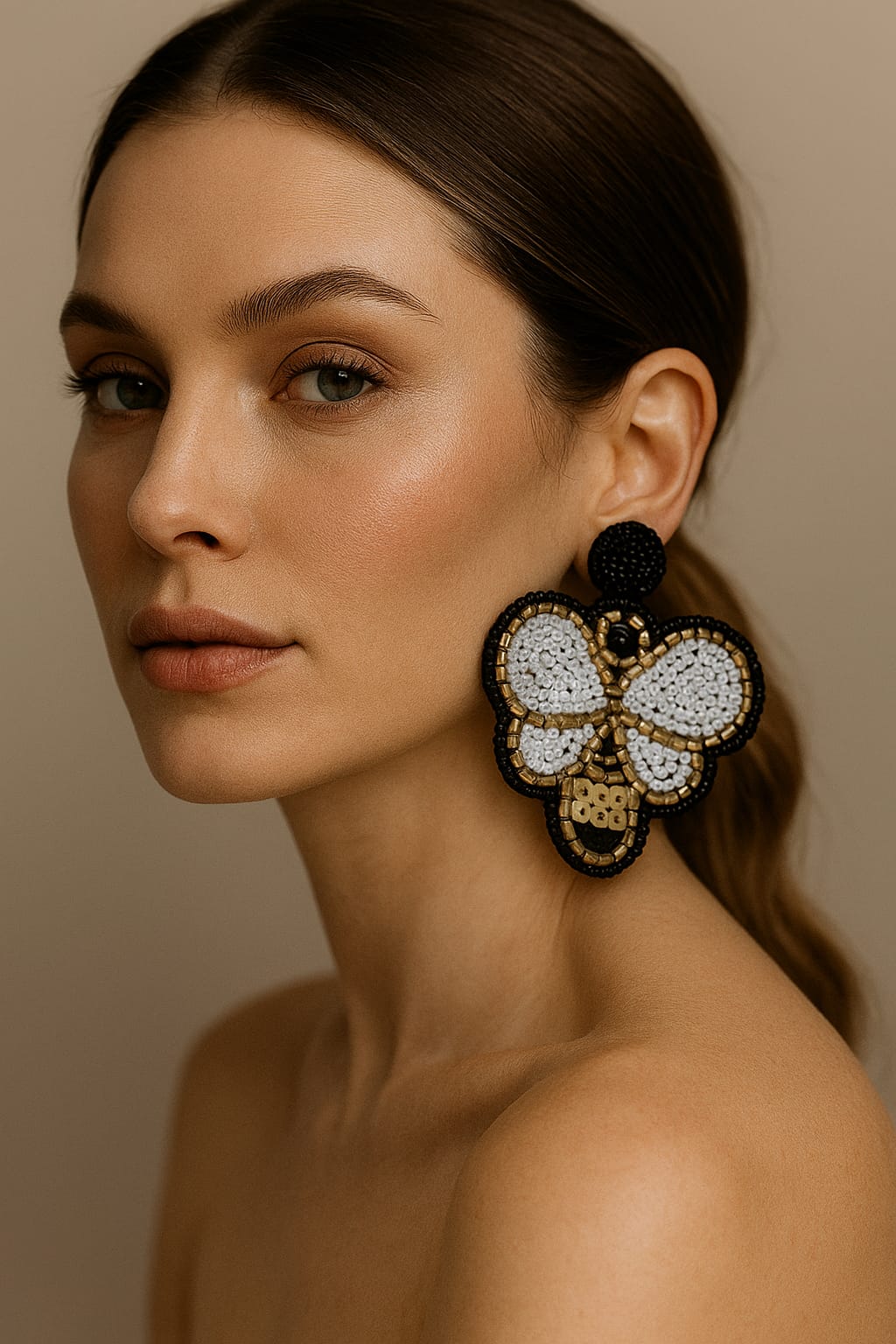 Ivory Wing Handmade Earring