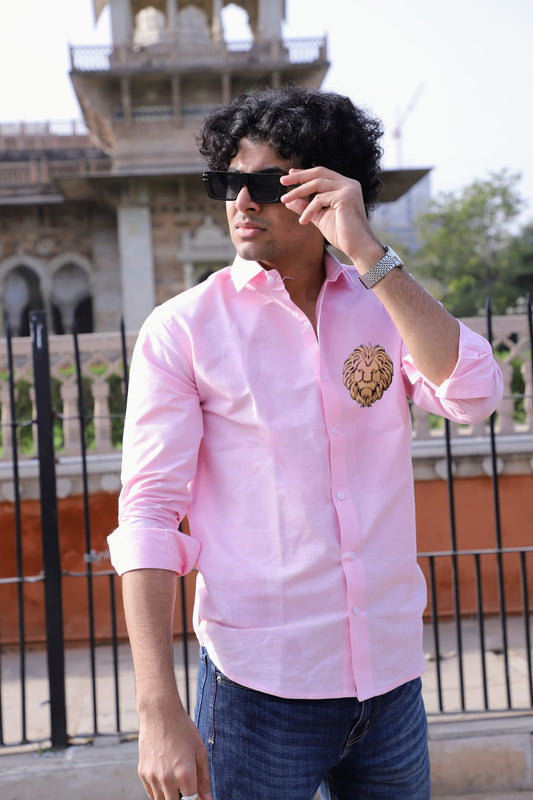 Mufasa Embroidered Pink Shirt