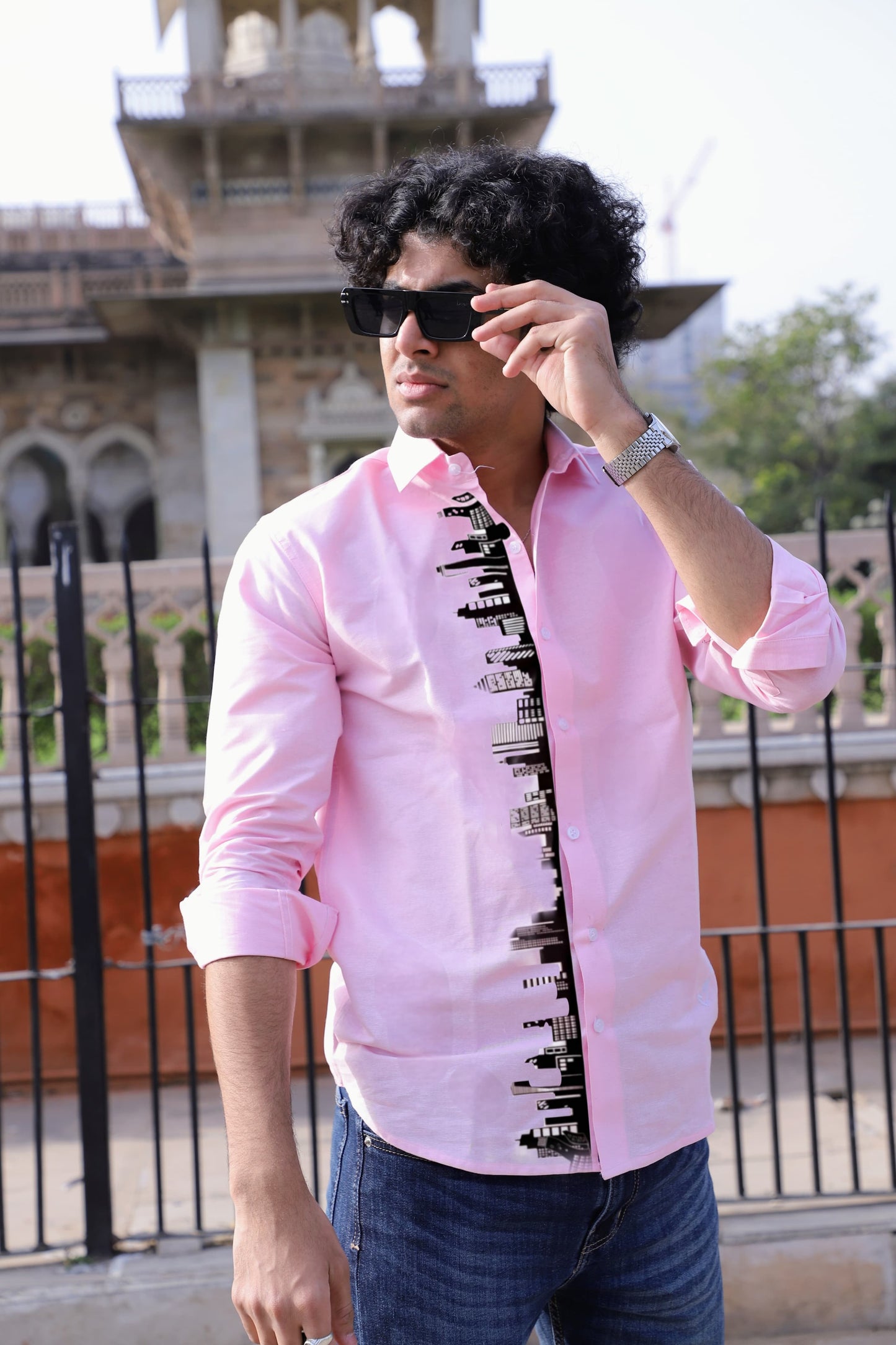 Building Printed Pink Shirt