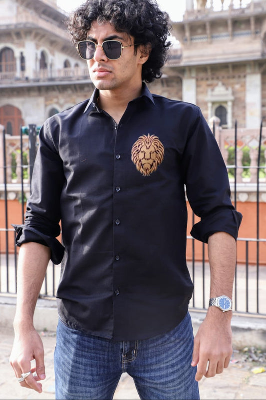 Mufasa Embroidered Black Shirt