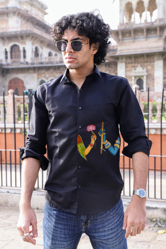 Radha Krishna Black Printed Shirt