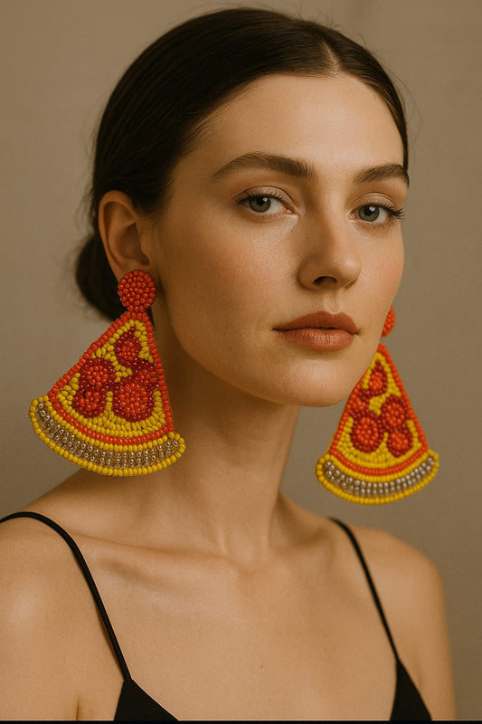 Pizza Handmade Earring