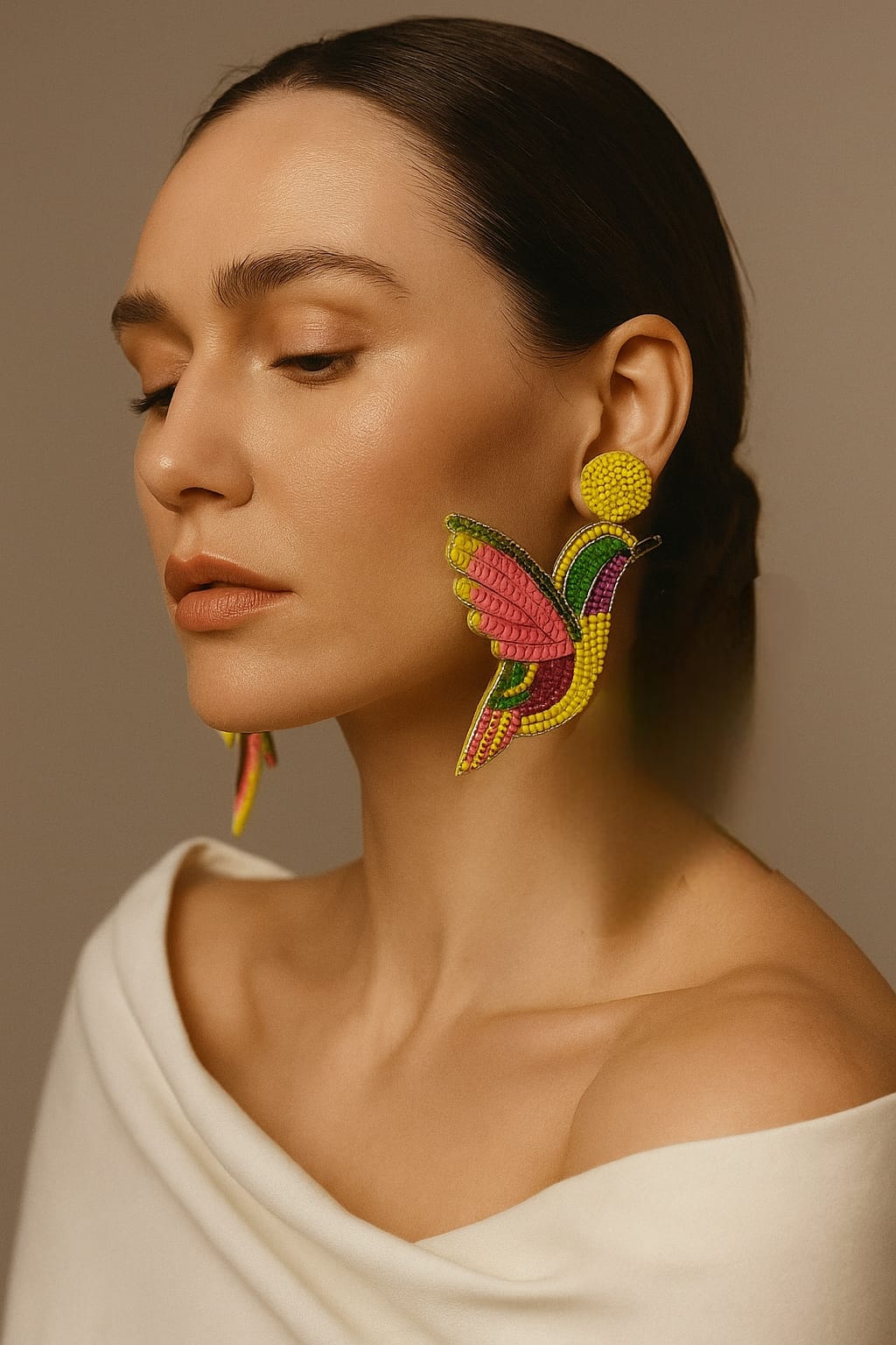 Multicolour Bird Handmade Earring