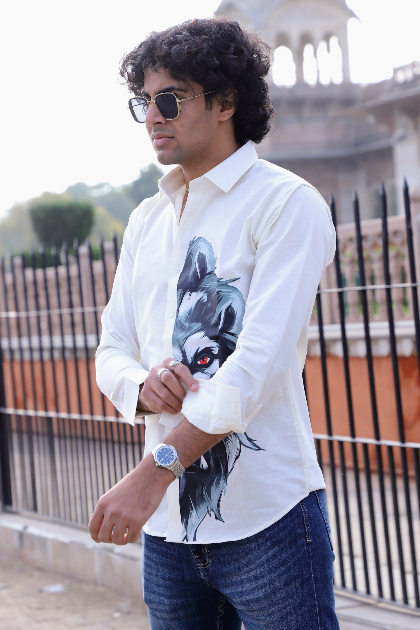 White Lion Printed Shirt