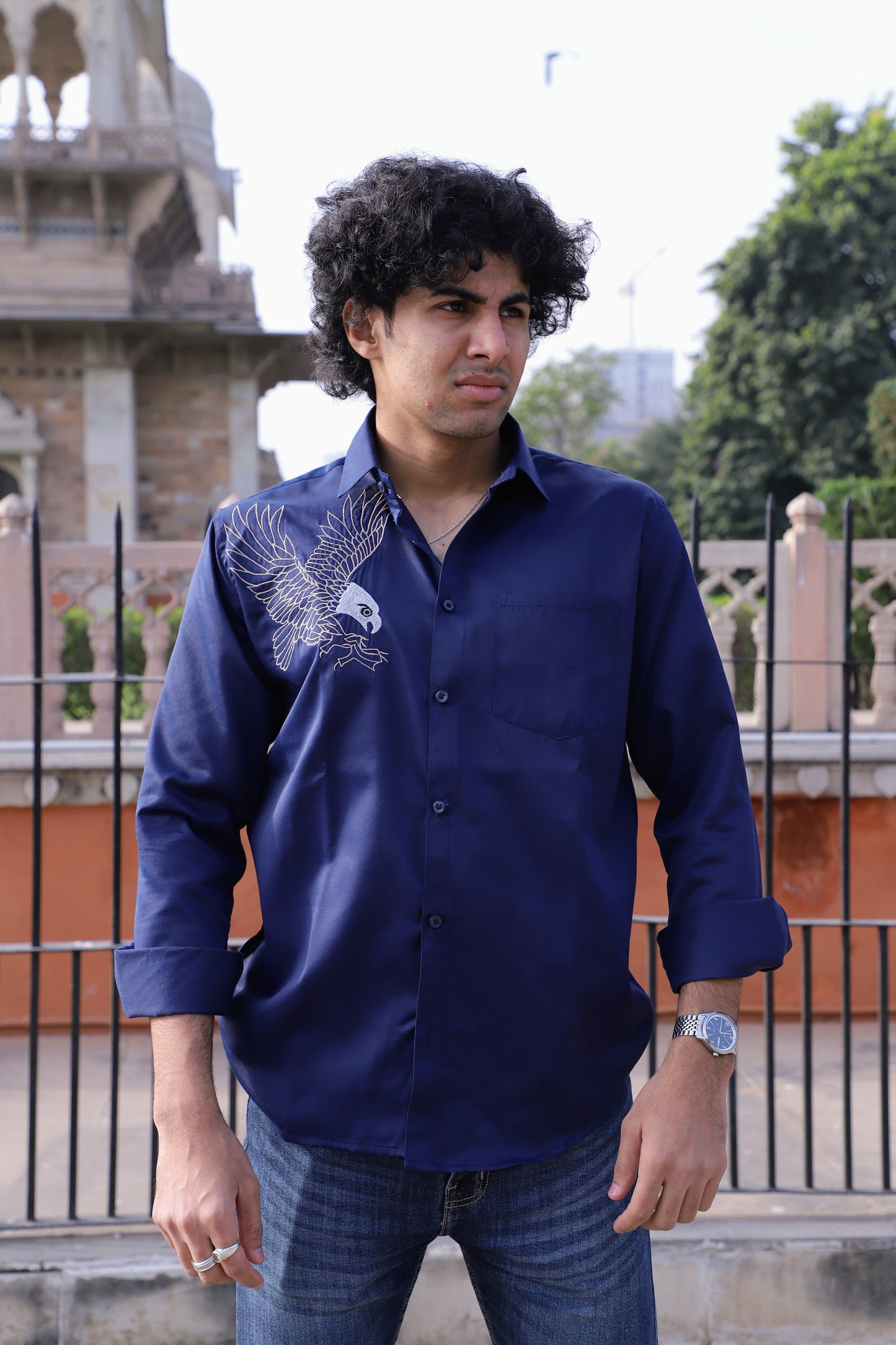 Blue Eagle Embroidered Shirt