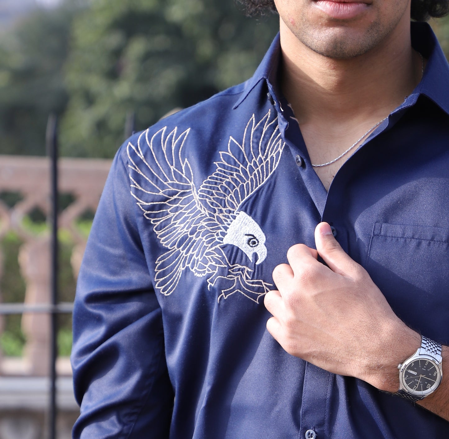 Blue Eagle Embroidered Shirt