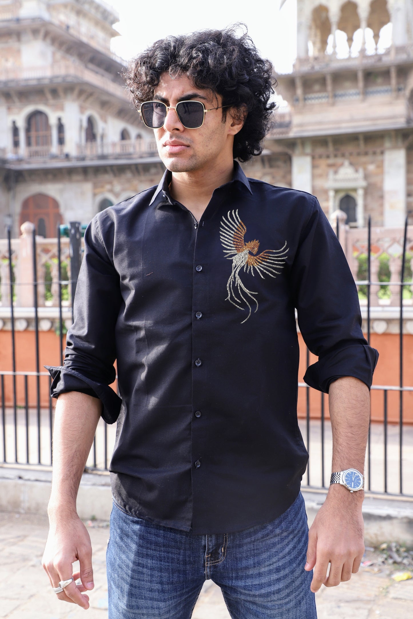 Attractive Flying Dragon Black Shirt