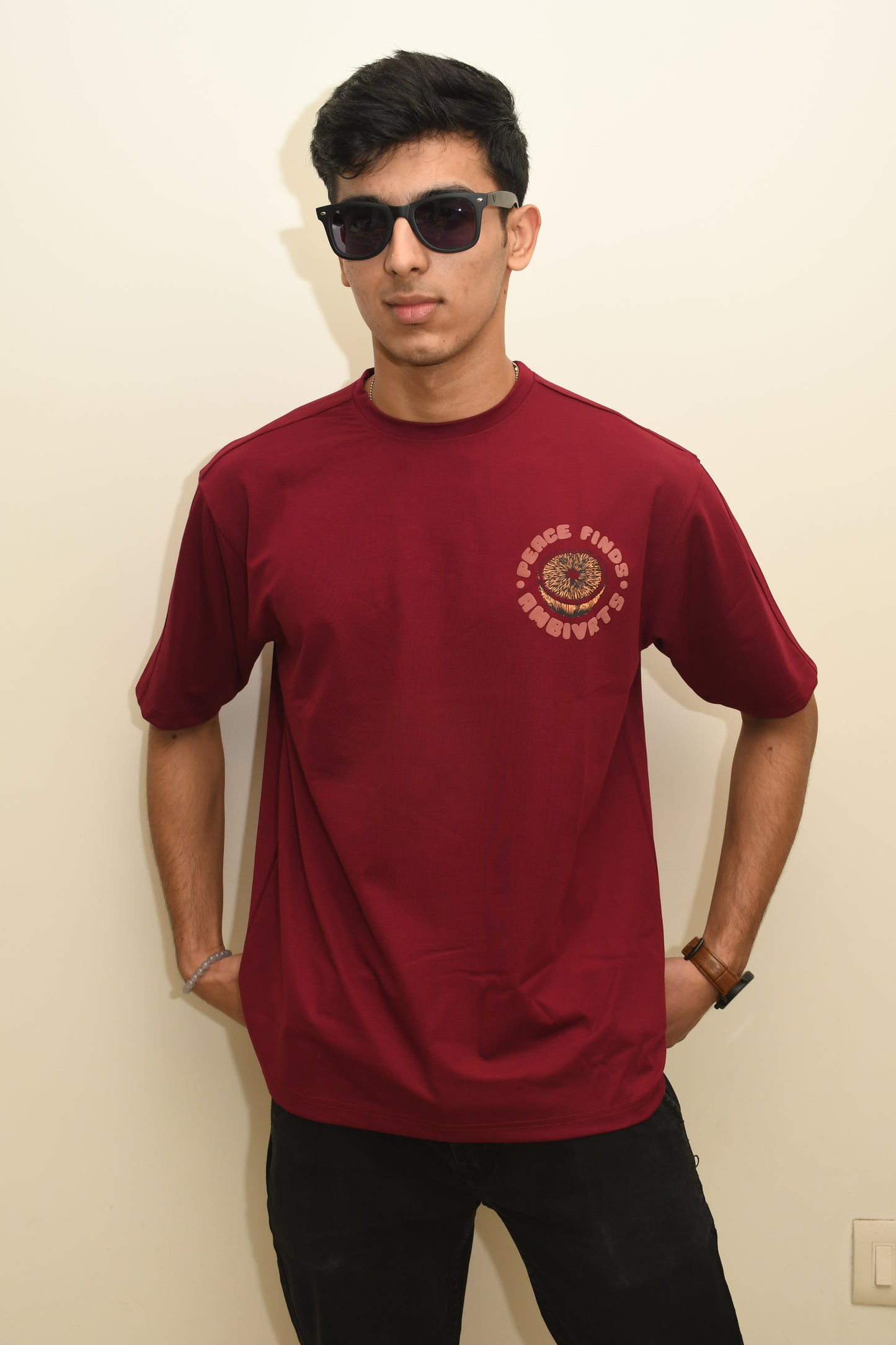 Maroon Peace Tshirt