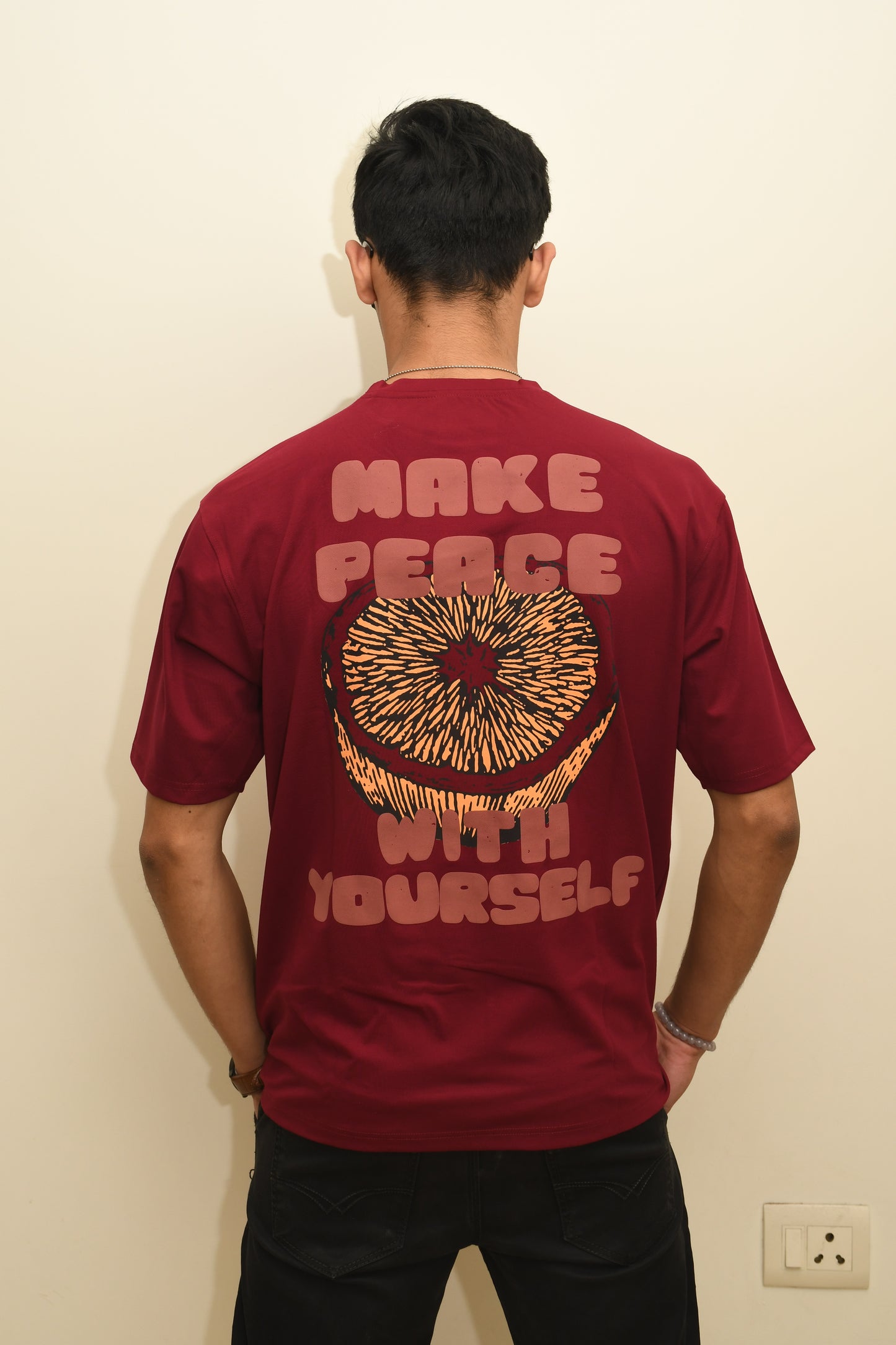 Maroon Peace Tshirt